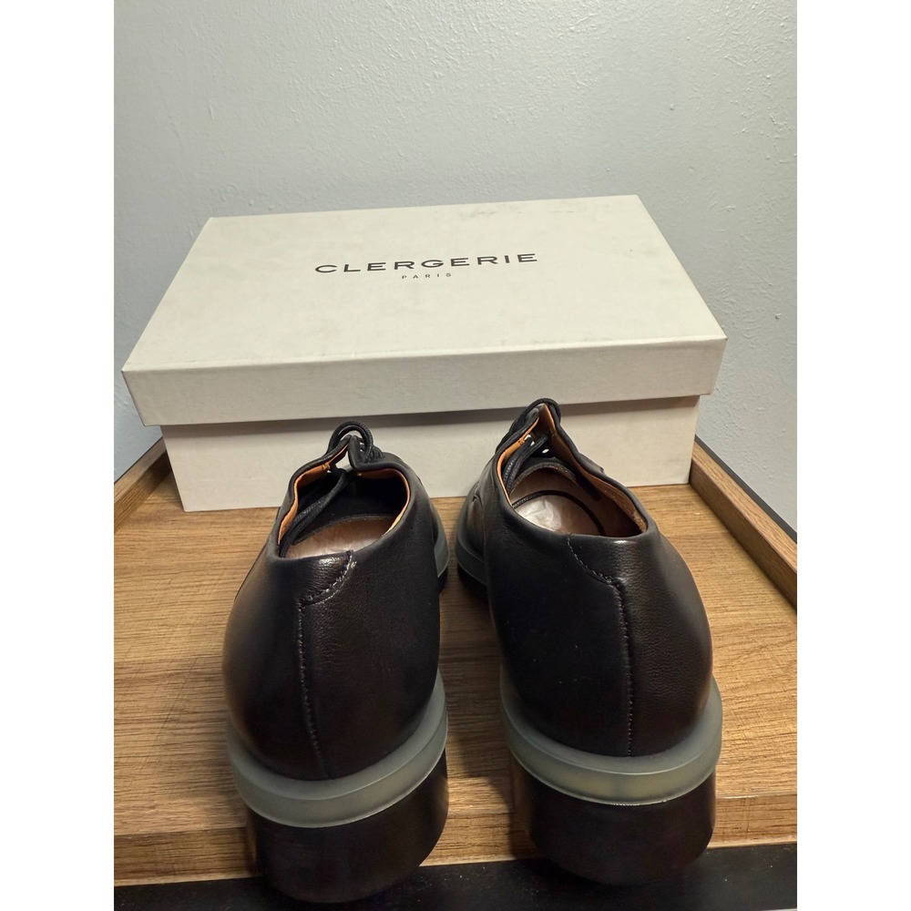 Robert Clergerie Roma - Luxe French Black Leather Lace-Up Brogues - Picture 8 of 11